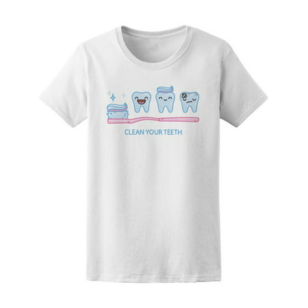 Cute Clean Your Teeth Toothbrush Tee Women's -Image by (The Best Way To Clean Your Teeth)
