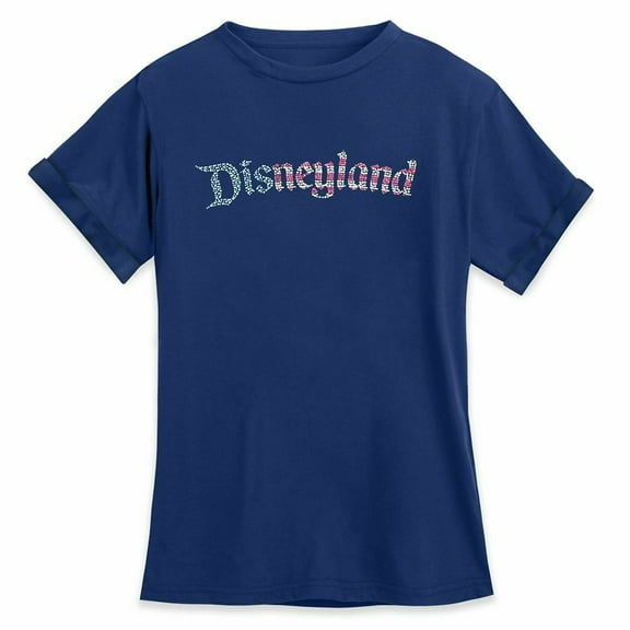 Disneyland Americana Fashion Tee USA Red White Blue Logo for Women Shirt Size Small - 4th of July