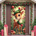 thumbnail image 4 of Decorative Reindeer Christmas Banner Cartoon Design Cute Deer Festive Gifts Holiday Decoration for Winter Party Indoor Celebration Holiday Gathering, 4 of 9