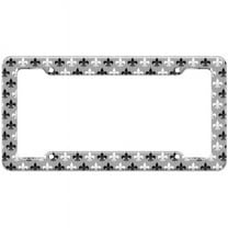 Fleur De Lis Black White Pattern License Plate Frame