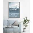 thumbnail image 2 of IDEA4WALL Framed Canvas Art Wall Decor Blue Wash Out Small Road with Mountains Landscape Wilderness Photography Minimalism Modern Scenic Relax/Calm Duotone for Dorm Home Office - 16"x24", 2 of 5