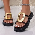 thumbnail image 3 of Eltusu Women Slide Sandals, Beach Open Toe Low Heel No Slip Ladies Shoes Black Size 9, 3 of 8