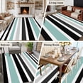 thumbnail image 6 of Abstract Stripe Area&nbsp;Rug 6x9ft Classic Green Black Lines Art Non-Slip&nbsp;Washable Square&nbsp;Rugs Soft Felt Indoor Floor Mat for Bedroom Kitchen Living Room Bathroom, 6 of 9