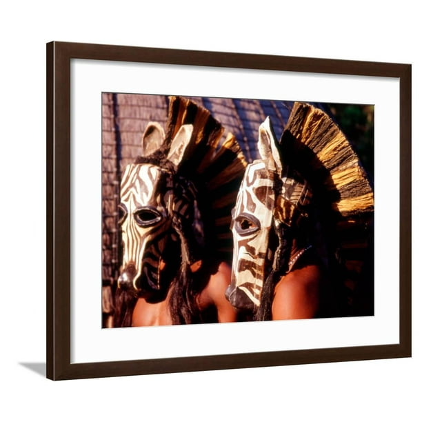 Zulu Zebra Masked Dancers, South Africa Framed Print Wall ...