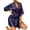Blue, variant on Seductiva Clothing Items Robes for Women Women's Black Silk Like Mid Sleeve Nightdress Summer Short Cardigan Tie Tassel Thin Bathrobe Pajamas Soft Lightweight