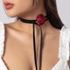 thumbnail image 1 of Collar de mujer con borlas de chocolate y diseño floral francés retro de moda de joyería, 1 of 6