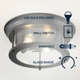 thumbnail image 3 of JONATHAN Y Lauren 13.25" 2-Light Metal/Glass LED Flush Mount, Black, JYL7446D, 3 of 9
