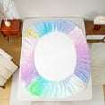 thumbnail image 5 of jejeloiu Cartoon Stars Print Full Size Sheets,Rainbow Galaxy Starry Sky Bed Sheets For Girls Teens 4pcs, 5 of 7