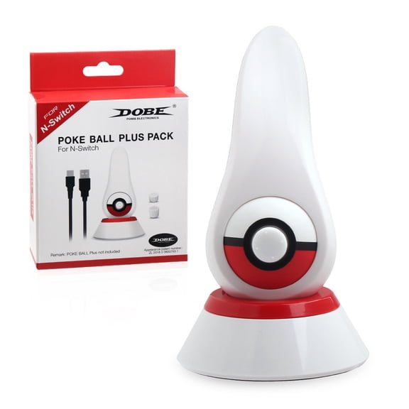 Nintendo Switch Poké Ball Plus Charging Dock & Grip Bundle - Compact Charging Stand with Ergonomic Handle & USB-C Cable, Compatible with Switch NS Pokémon Accessories