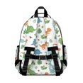 thumbnail image 3 of White Cartoon Colorful Dinosaurs Pattern Cute School Backpack Bag for School with Padded Back and Adjustable Shoulder Straps 15.25"x11.5"x5.25", 3 of 5