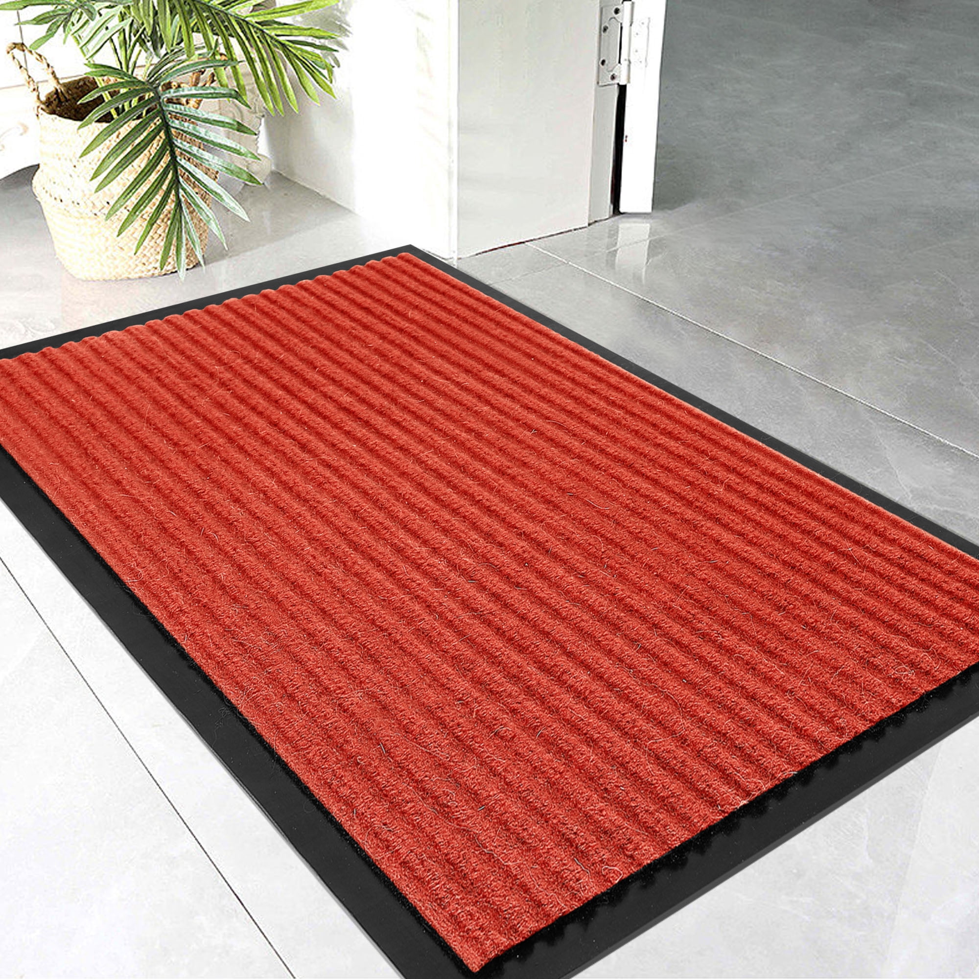 Lovote Doormat Solid Color Striped Entrance Outdoor Doormat, Non-Slip ...