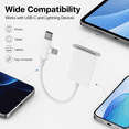 thumbnail image 3 of SD Card Reader for iPhone 17 16 15 Pro Max Adapter USB C Compatible with Samsung Digital Camera Micro SD Memory Stick Lightning for Apple for iPad Android Transfer to Computer Flash Drive Accessories, 3 of 7