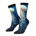 thumbnail image 1 of Fotbe White Jellyfish Dansing in the Ocean Calcetas Largas con Estampado para Hombre y Mujer – Calcetas de Compresión Transpirables y Elásticas, Viajar y Uso Diario Talla 5-11, 1 of 6