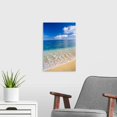 thumbnail image 3 of Great Big Canvas "Wave Washes Ashore Onto Sandy Beach, Azure Ocean, Blue Sky"  by Peter French Gray Blue White   Wrapped Canvas Print Wall Artwork, 3 of 7