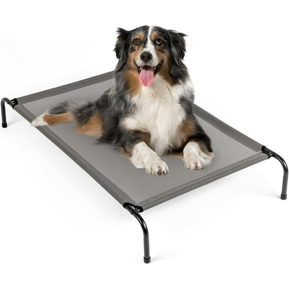 ZOPan Elevated Dog Bed, 50 inch Outdoor Cooling Raised Pet Cot, with Waterproof Textilene Mesh, Washable, Breathable, Alloy Steel Frame, Non-Skid Bottom, Portable, Chew Proof, Indoor & Outdoor