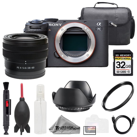 Sony a7C II   FE 28-60mm f/4-5.6 Lens   32GB   Bag  UV Filter- Basic Kit (International Version)