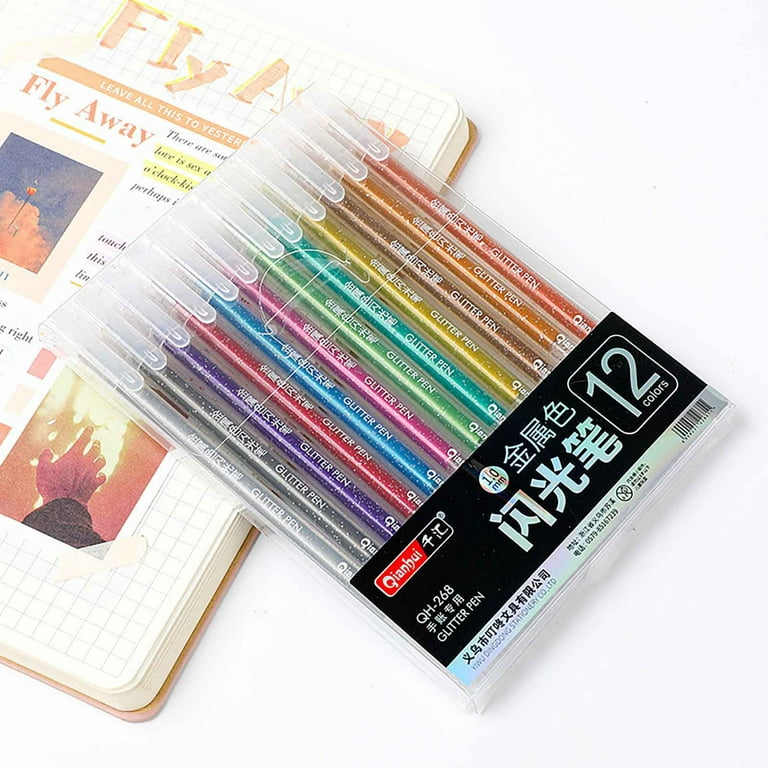 SDJMa 12 Colors Brush Markers Art Pen Set, Artist Fine and Brush Tip  Colored Pens, for Kids Adult Coloring Books Christmas Cards Drawing, Note  taking