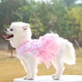 thumbnail image 6 of Longday Summer Pet Dog Peach Blossom Dress Lace Chiffon Dress For Small Dog Puppy Wedding Birthday Party Clothing Dress, 6 of 9