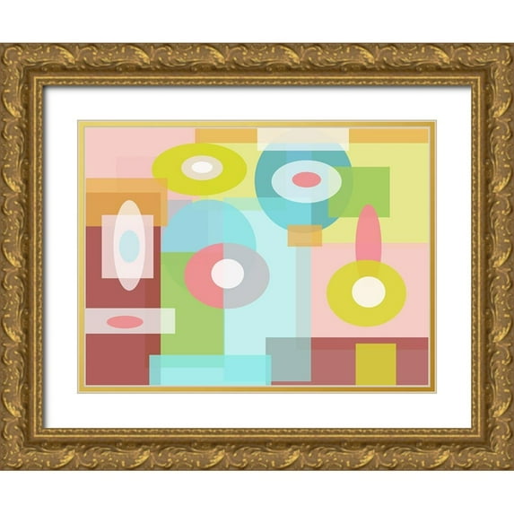Auda, Christine 32x25 Gold Ornate Wood Framed with Double Matting Museum Art Print Titled - Geometric Soul