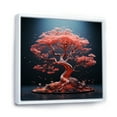 thumbnail image 2 of Designart "Vibrant Coral Bonsai Bliss" Tree Bonsai Floater Framed Canvas Prints, 2 of 5