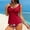 Red, variant on VONCOS Womens Red Tankini Swimsuit Two Piece with Tummy Control & Floral Bottom, High Waist V-Neck Top for Women, Figure Flattering Swimwear,Size L