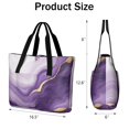thumbnail image 3 of Tote Bag for Women - Purple and Gold Marble Texture Shoulder Bag - Large Utility Work Duffle Bag with Zipper Handbag for Travel, Work, Sprots, 3 of 5