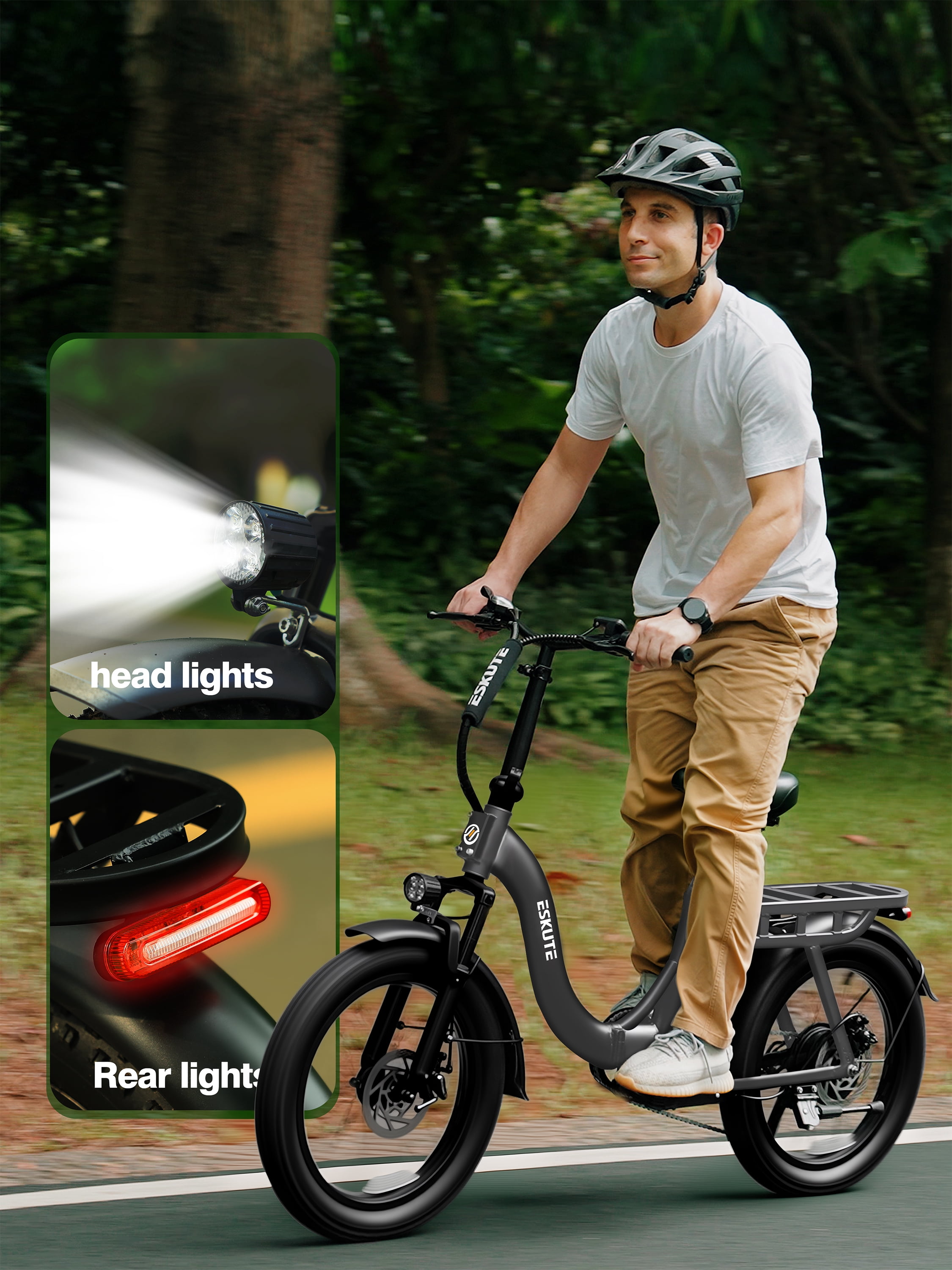 Adult Electric Bike – 1200W Peak Motor, 28 MPH, Foldable 20×3" Fat Tire, 48V 10.4Ah Battery Up to 55 Miles, 7-Speed Step-Through Cargo E-Bike with NFC Unlock, Gray with Front Basket