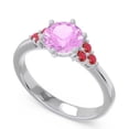 thumbnail image 2 of 2.15 Ct Latest Round Cut Pink Sapphire & Red Ruby Gemstone Bridal Ring for Ladies Solid 18K White Gold Size 3.5 by Diamond-Capitals, 2 of 7