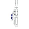 thumbnail image 2 of ANGARA Lab Grown 3.3 Ct Shell Style Sapphire & Lab Diamond Pendant for Women in 925 Sterling Silver (Size-10x8mm) | Anniversary, Jewelry Gift for Women | Lab-Grown Blue Sapphire Necklace, 2 of 8