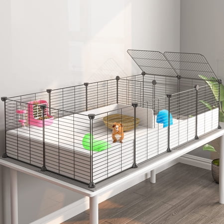 Partition Cage Small Animal Habitat Indoor Playpen for Guinea Pigs and Other Small Pets