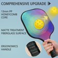 thumbnail image 2 of Pickleball Paddles Set Of 2, Fiberglass Surface, Fluid Smoke Aurora Art Style, 4 Balls & Bag, 2 of 5