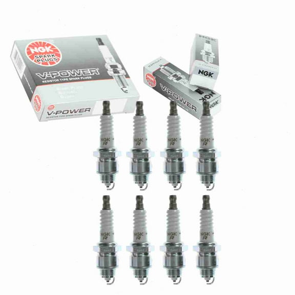8 pc NGK V-Power Spark Plugs compatible with Chevrolet Bel Air 4.3L 4.6L 5.0L 5.3L 5.4L 5.7L V8 1955-1969