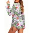 thumbnail image 2 of Cadmus Women's 3 Piece Swimsuits Tropical Print Bikini Set with Cover Up,010, Large, 2 of 7