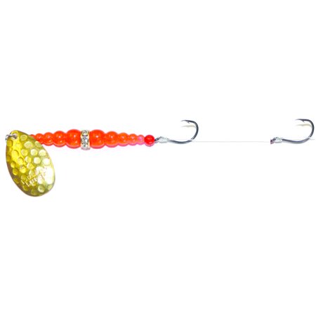 UPC: 0043557173018 | Mack s Lure Double Whammy #8 Hammered Brass/Florescent Orange  Spinnerbaits
