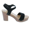 thumbnail image 6 of Soda CHIVAS ~ Women's Bold Buckles Studded Wedge Sandal, 6 of 7