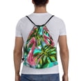 thumbnail image 2 of Drawstring Backpack, Men Ladies Waterproof Sports Backpack Gym Bag-Retro Flamingo Pattern-Small Size, 2 of 8