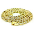 thumbnail image 2 of Men’s Iced Out Hip-Hop Gold Tone Bling Bling Rappers Cuban Link Chain Choker Necklace - CN2020, 2 of 3