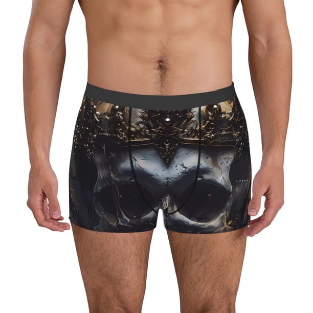 Fotbe Royal Skull With Golden Crown Calzoncillos Tipo Boxer con Bolsa de Soporte Total para Hombre, X-Temp Fresco, Transpirable y de Secado Rápido-XX-Large