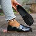 thumbnail image 5 of Women's Penny Loafers Slip On Round Toe Comfortable Driving Shoes Casual Non Slip Work Ballet Flats Business Dress Shoes Black Size 7, 5 of 7
