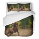 thumbnail image 1 of Juego de Ropa de Cama de 3 Piezas ABPHQTO Ladrando Perro enojado Funda nórdica negra Twin Size con 2 fundas de almohada, 1 of 1