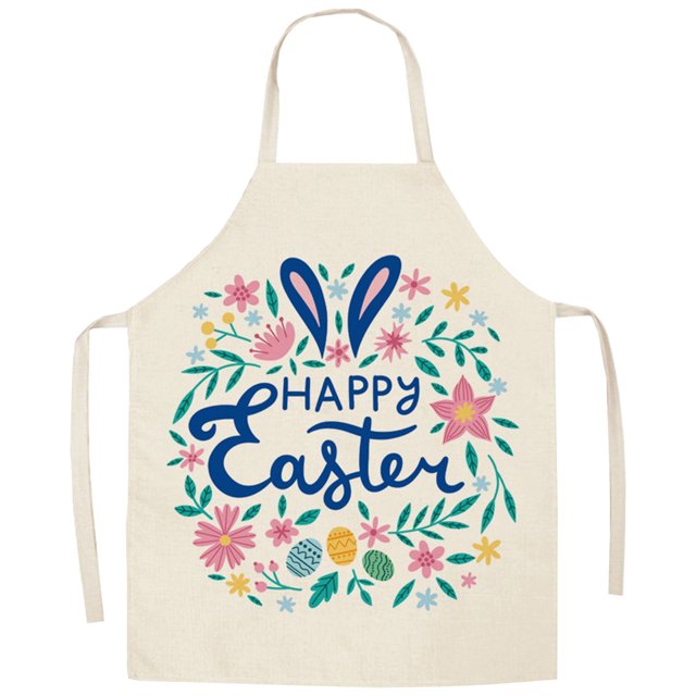 Delantales impermeables para mujer, serie Pascua, delantal de lino con estampado para el hogar, delantal de cocina multifunción, delantal creativo con personalidad divertida.