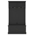 thumbnail image 4 of Hall Tree with Storage Shoe Bench for Entryway Organization, 4-in-1 Design Featuring Coat Racks and Hooks for Home Entryway, Black, 4 of 9