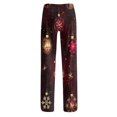 thumbnail image 6 of Women's Christmas Printed Plush Casual Pants with Drawstring Elastic Waist, Long Trousers for Home and Casual Wear, Comfortable Design,Wine,M, 6 of 6