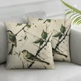 thumbnail image 3 of Acheng Green Sparrow Pillow Covers Pillowcase Invisible Zipper Double Sided Printing Premium Home Decor,for Car Sofa Office Bedroom,Set of 2 White(Two Side Print) 12x12in, 3 of 7