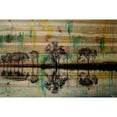 thumbnail image 3 of "Green and Yellow Splashes" Painting Print on Natural Pine Wood, 3 of 5