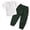 A302-Dark Green, variant on NIEWTR Baby Boy Summer Set Short Sleeve Crew Neck T-Shirts and Elastic Waist Shorts 2Pcs Pajamas & Dailywear Set (6-12 Months,Navy)