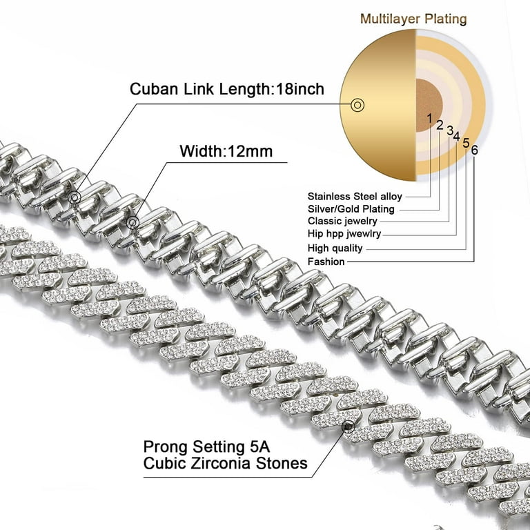 Diamond Cuban Link Choker Chain (12mm)