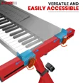 thumbnail image 6 of 5Core Keyboard Stand Z Style Heavy Duty Sturdy Piano Riser Height Adjustable Holder RED, 6 of 8