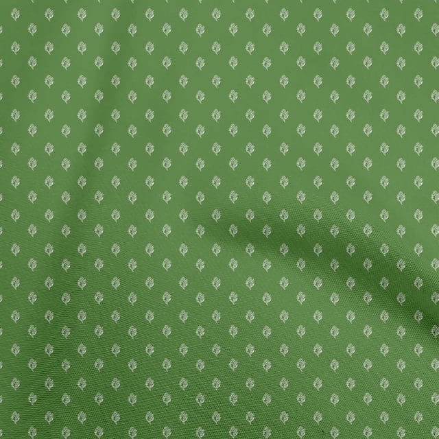 oneOone Silk Tabby Green Fabric Asian Floral Block Craft Projects Decor Fabric Printed By The Yard 42 Inch Wide