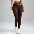 thumbnail image 6 of Dzrciro Yoga Pants Women, Plus Size Elastic High Waist Color Block Cross Yoga Leggings, Breathale Soft Daily Walking Bottoms S-3XL, 6 of 8